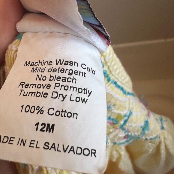 Castle and Crowns smocked dress with dragonflies, yellow and size 12 months - Picture 2 of 5